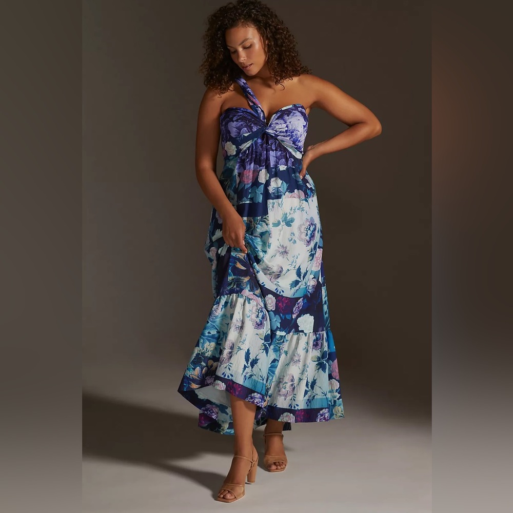 Anthropologie Maeve One-Shoulder Maxi Dress Plus size 3x